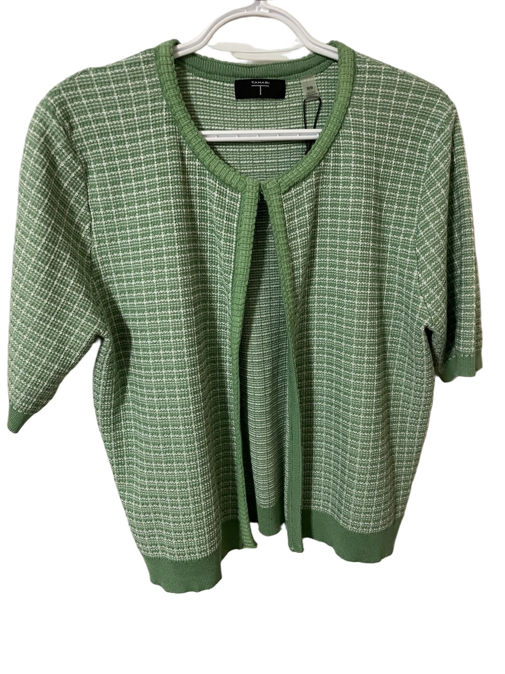 Nwt’s Tahari Green Short Sleeve Cardigan Size Medium